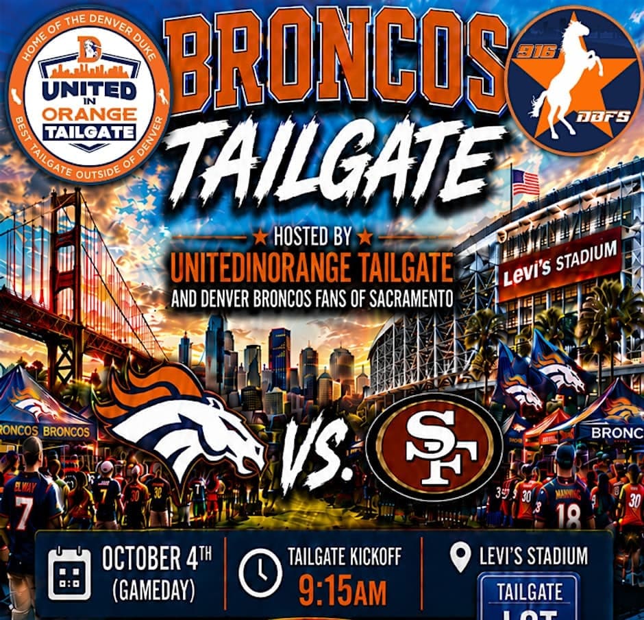 Broncos vs 49ers tailgate flyer